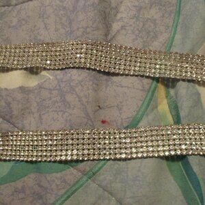 Rhinestone belt bought in Italy is approx 60 by 1 1/4"  miss one rhinestone end